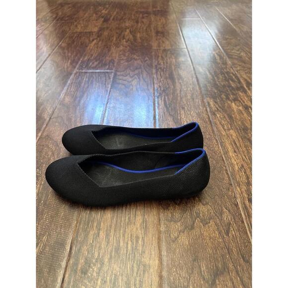 ROTHYS The Flat Womens 9.5 Black Blue Trim Washable Recycled Flats - Picture 4 of 6